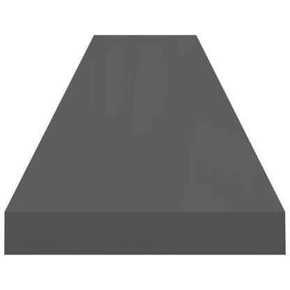 Vägghylla Högglans Grå Svävande Flytande 4 st 120x23,5x3,8 cm