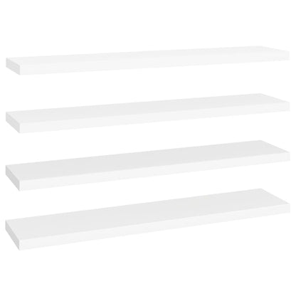 Vägghylla Vit Svävande Flytande vägghyllor 4 st 120x23,5x3,8 cm