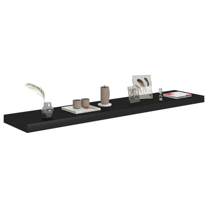 Vägghylla Svart 4 st 120x23,5x3,8 cm MDF