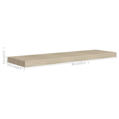 Vägghylla Brun Ek Svävande Flytande 4 st 90x23,5x3,8 cm