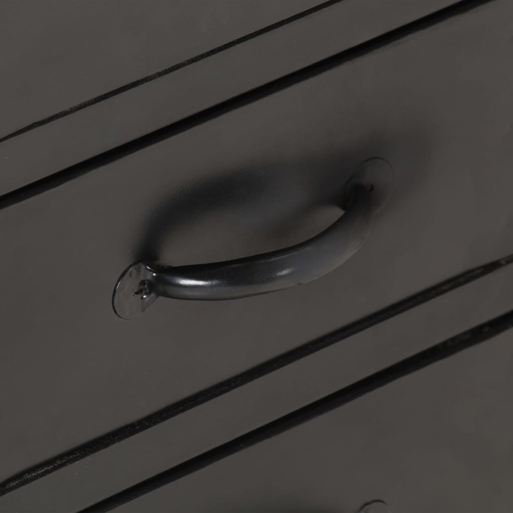 Skänk Trä 110x30x65 cm massivt grovt mangoträ och stål