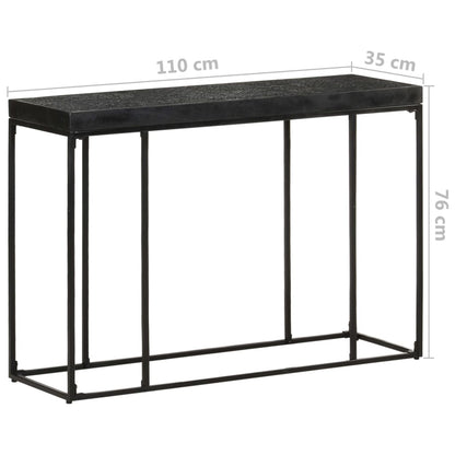 Avlastningsbord Konsollbord Svart 110x35x76 cm massivt akaciaträ och mangoträ