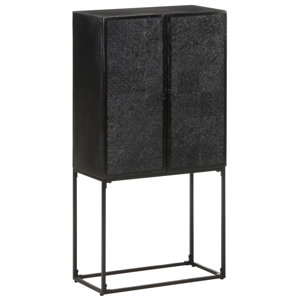 Skänk Svart 60x30x120 cm massivt akaciaträ och mangoträ