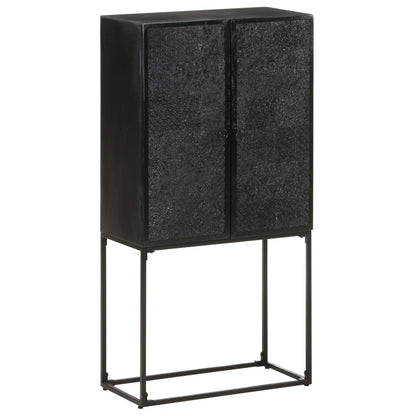 Skänk Svart 60x30x120 cm massivt akaciaträ och mangoträ