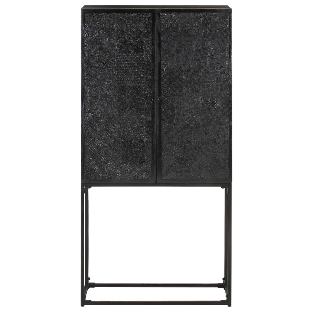 Skänk Svart 60x30x120 cm massivt akaciaträ och mangoträ