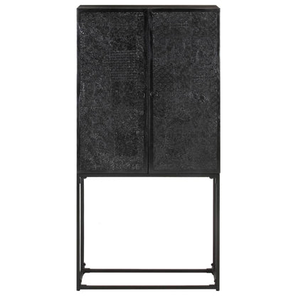 Skänk Svart 60x30x120 cm massivt akaciaträ och mangoträ