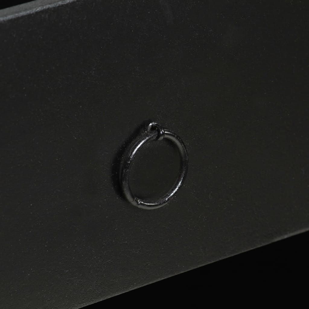 Skänk Svart 60x30x120 cm massivt akaciaträ och mangoträ