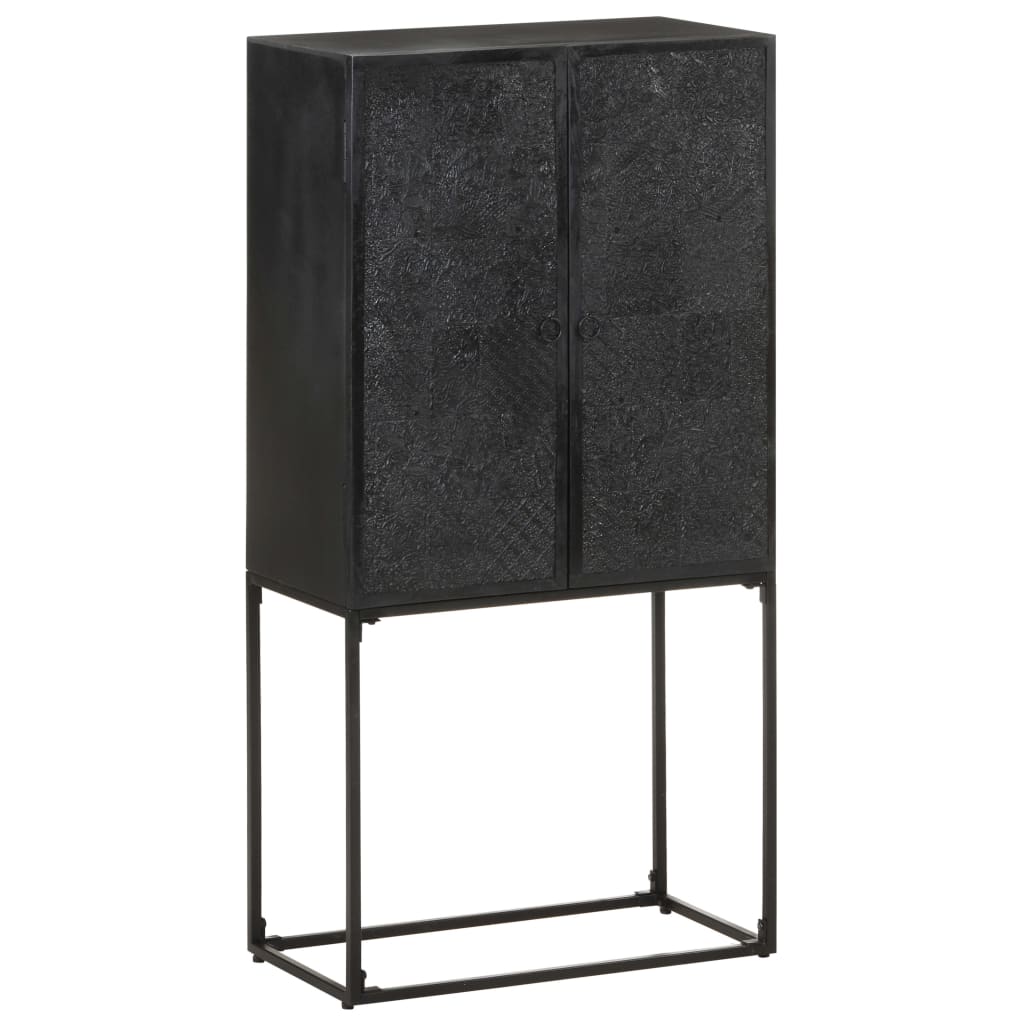 Skänk Svart 60x30x120 cm massivt akaciaträ och mangoträ