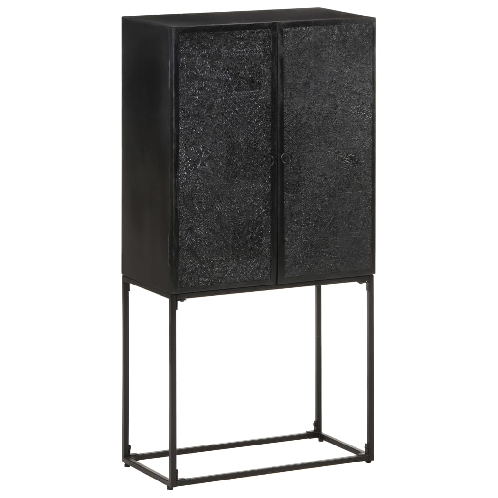 Skänk Svart 60x30x120 cm massivt akaciaträ och mangoträ