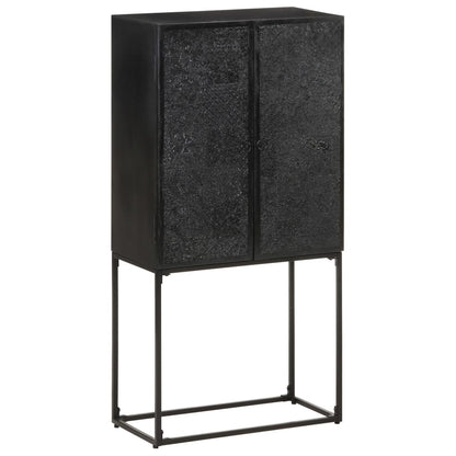 Skänk Svart 60x30x120 cm massivt akaciaträ och mangoträ