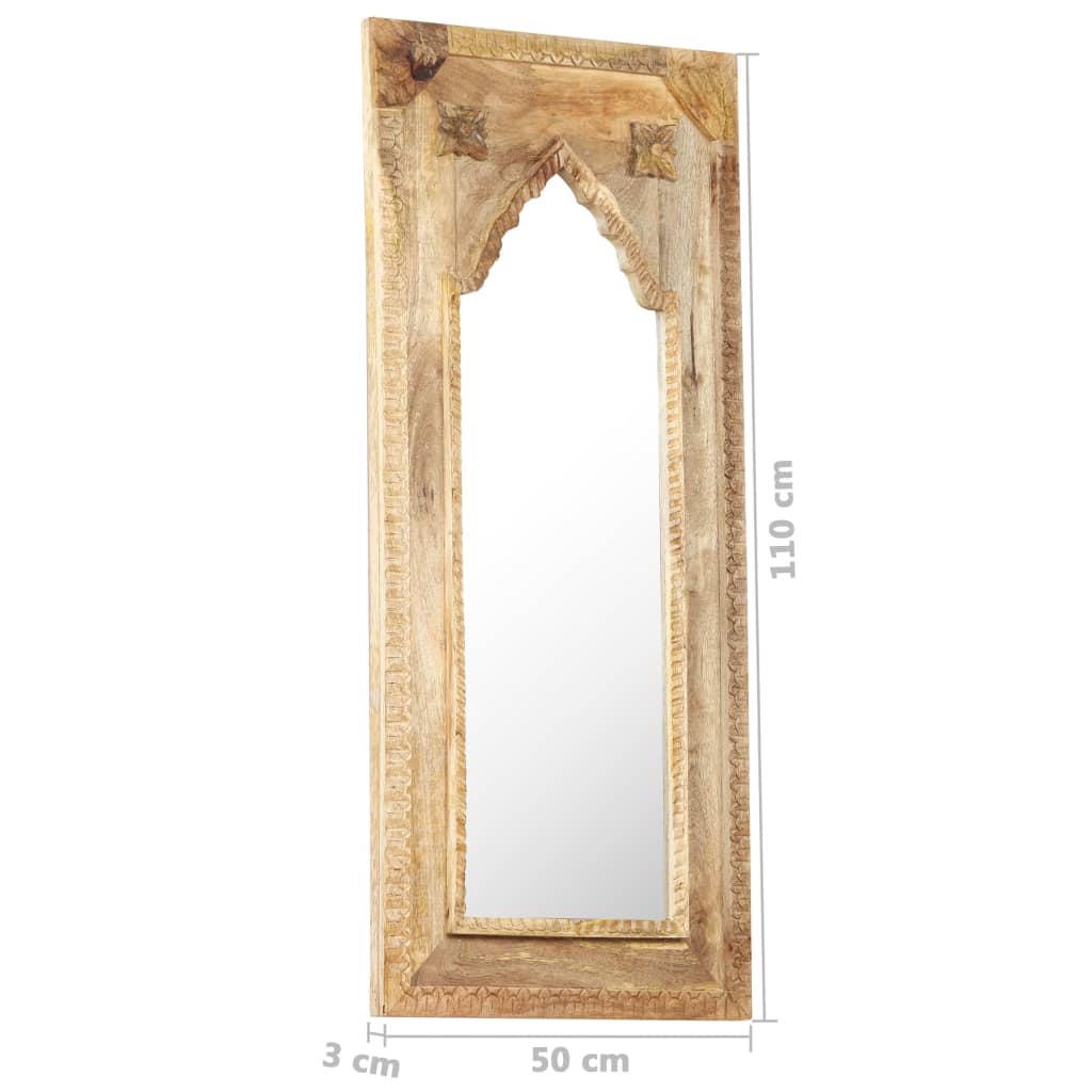 Väggspegel 50x3x110 massivt mangoträ