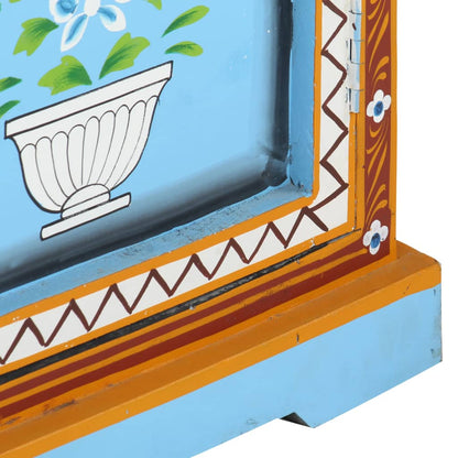 Skänk Trä Handmålad 120x35x76 cm massivt mangoträ