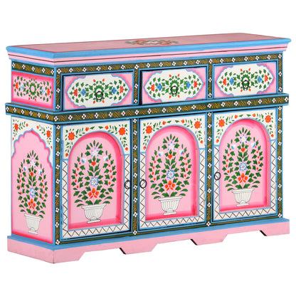 Skänk Trä Handmålad flerfärgad 110x30x76 cm massivt mangoträ