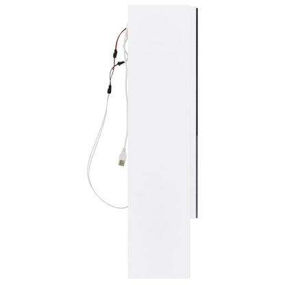 Badrumsspegel Spegelskåp LED Vit 80x15x60 cm