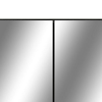 Badrumsspegel Spegelskåp LED Svart 80x15x60 cm
