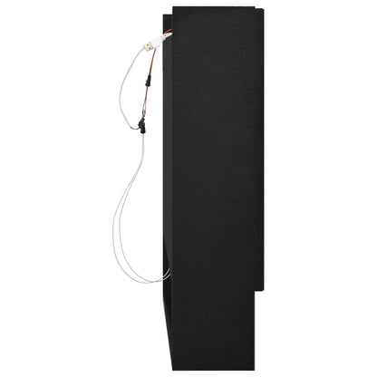 Badrumsspegel Spegelskåp LED Svart 80x15x60 cm