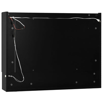 Badrumsspegel Spegelskåp LED Svart 80x15x60 cm