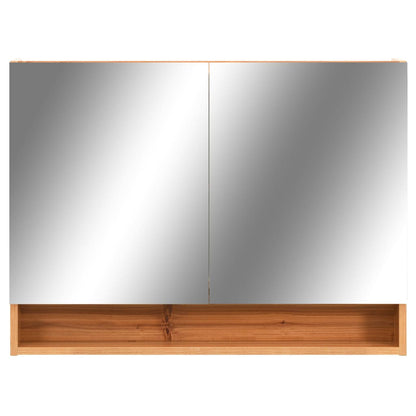 Badrumsspegel Spegelskåp LED Ek 80x15x60 cm