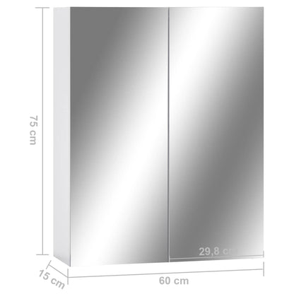 Badrumsspegel Spegelskåp Vit 60x15x75 cm