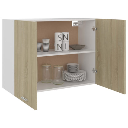 Väggskåp sonoma-ek 80x31x60 cm konstruerat trä