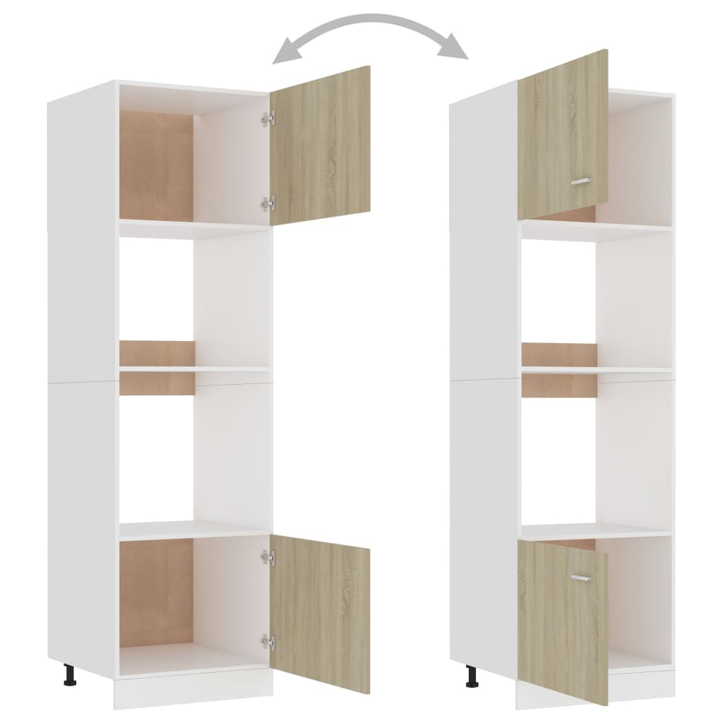 Köksinredning Köksskåp för mikrovågsugn Sonoma Ek 60x57x207cm