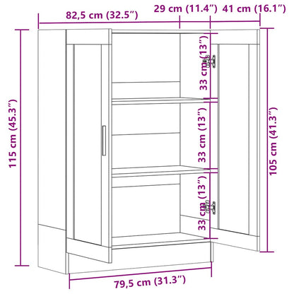 Vitrinskåp Sonoma Ek 82,5x30,5x115 cm