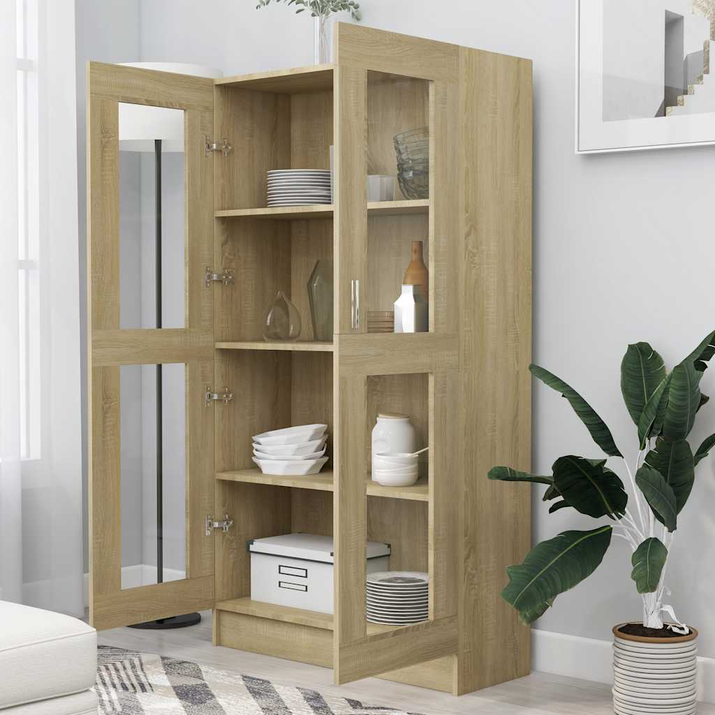 Vitrinskåp Sonoma Ek 82,5x30,5x150 cm