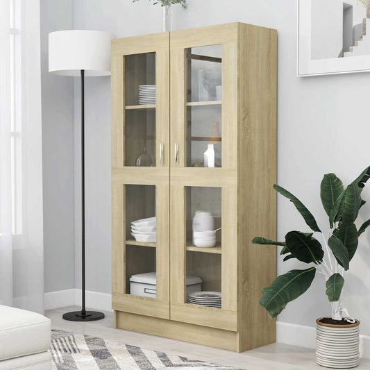 Vitrinskåp Sonoma Ek 82,5x30,5x150 cm