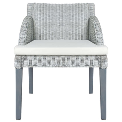 Matstol Grå med dyna äkta rotting