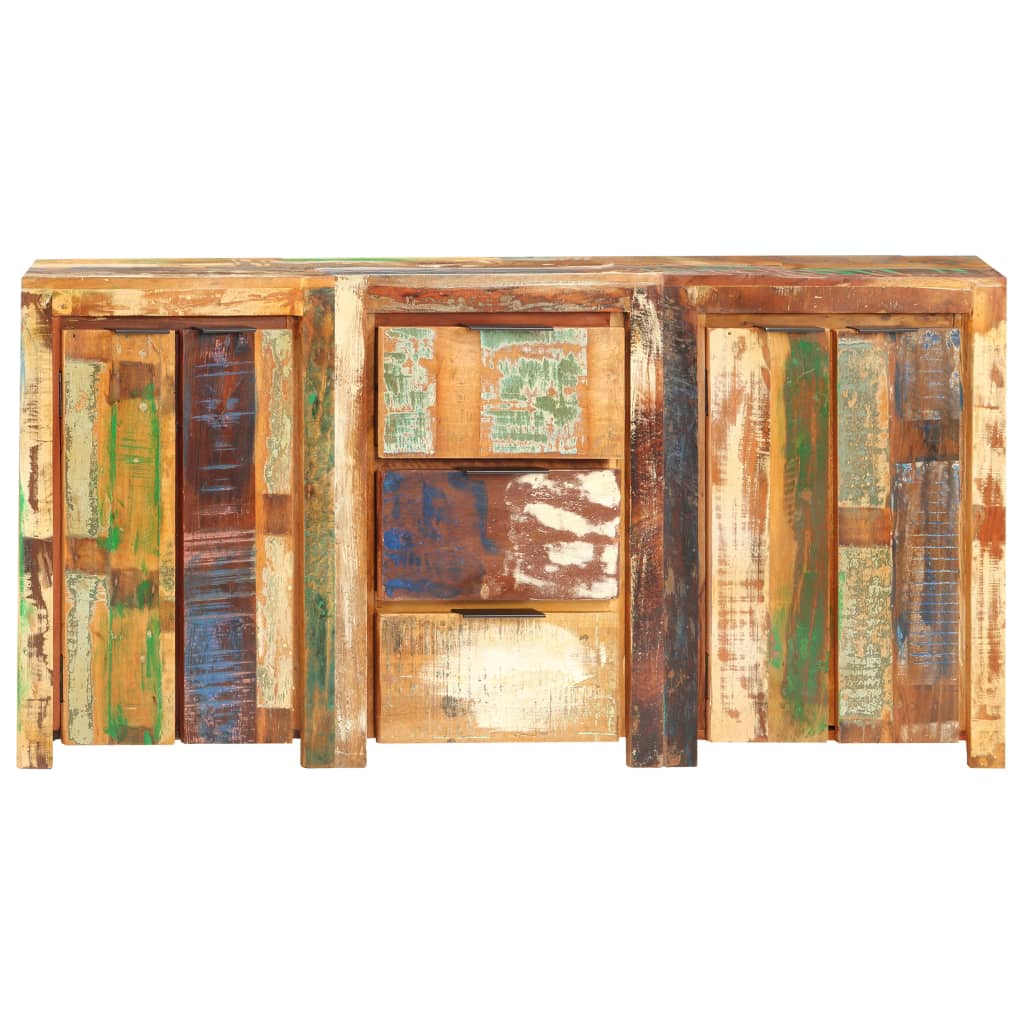 Skänk Trä med 3 lådor och 4 dörrar massivt återvunnet trä