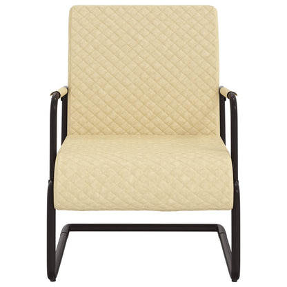 Fåtölj Gräddvit Fribärande stol konstläder