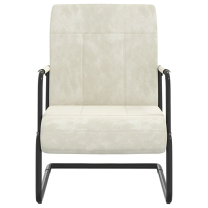 Fåtölj Gräddvit Fribärande stol sammet