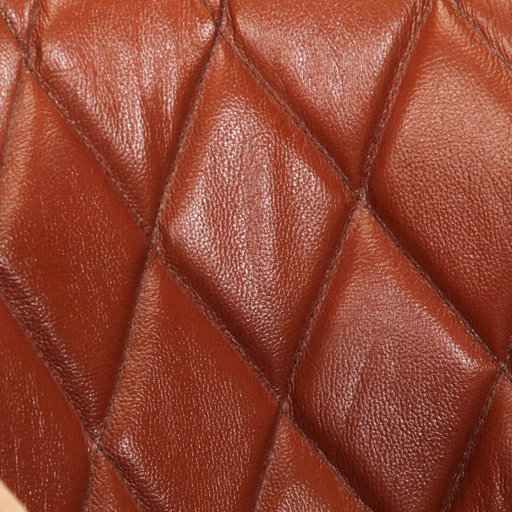 Fåtölj Brun äkta skinn och massivt mangoträ