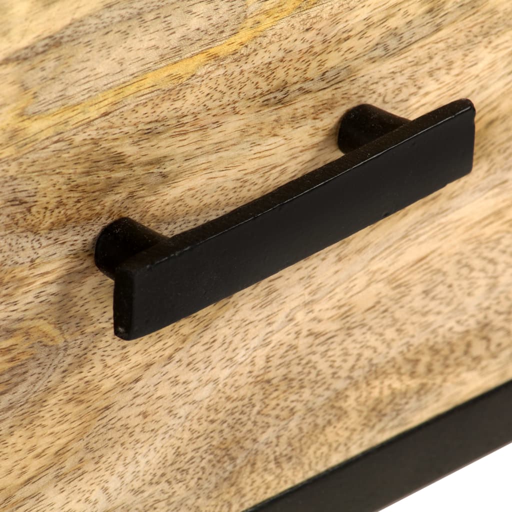 Skänk Svart Trä 110x33x64 cm massivt mangoträ