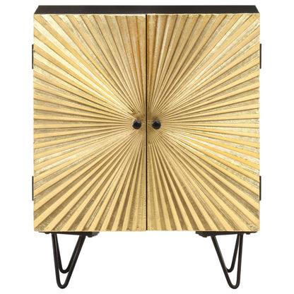 Skänk Trä med mässingsfront 60x30x74 cm massivt mangoträ