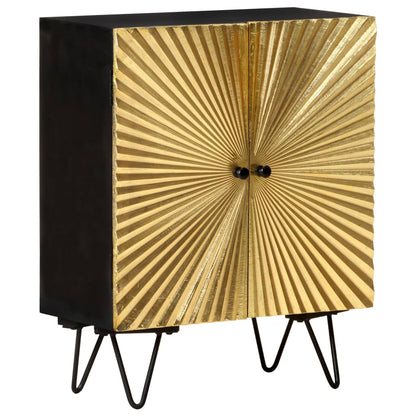 Skänk Trä med mässingsfront 60x30x74 cm massivt mangoträ