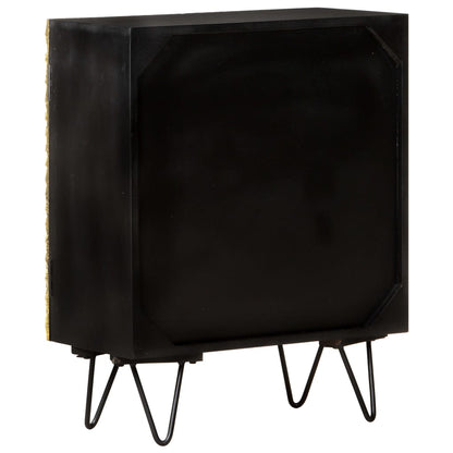 Skänk Trä med mässingsfront 60x30x74 cm massivt mangoträ