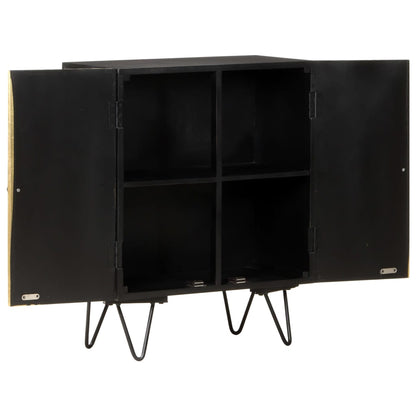 Skänk Trä med mässingsfront 60x30x74 cm massivt mangoträ