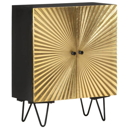 Skänk Trä med mässingsfront 60x30x74 cm massivt mangoträ