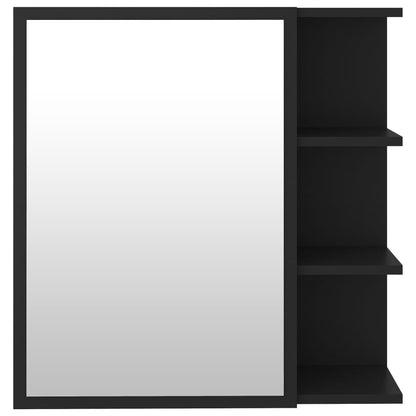 Badrumsspegel Spegelskåp Svart 62,5x20,5x64 cm