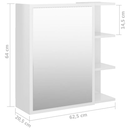 Badrumsspegel Spegelskåp badrum Högglans Vit 62,5x20,5x64 cm
