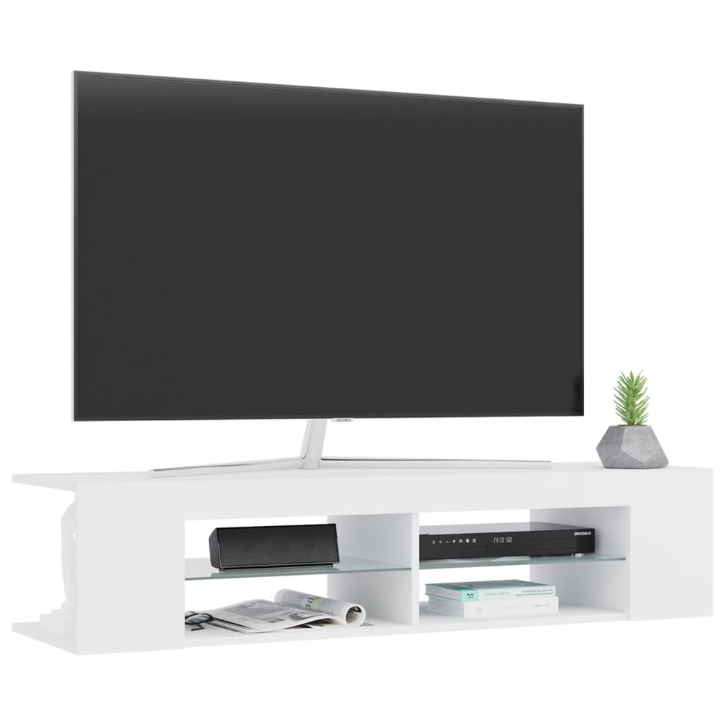 TV-Möbel Vit TV-Bänk LED 135x39x30 cm