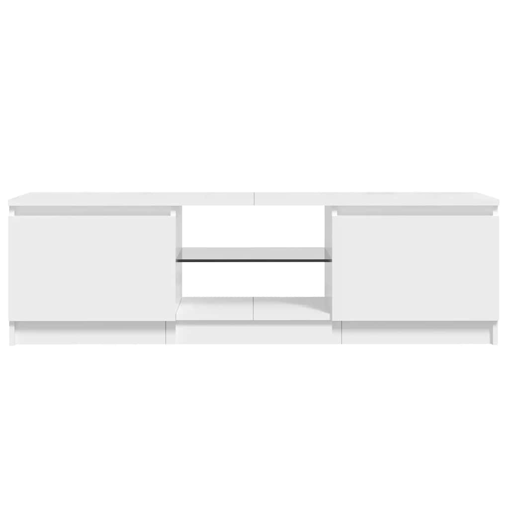 TV-Möbel Högglans Vit TV-Bänk LED 120x30x36 cm