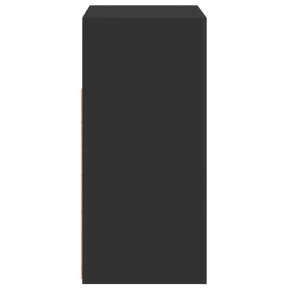 Skänk Svart LED-belysning 80x35x75 cm