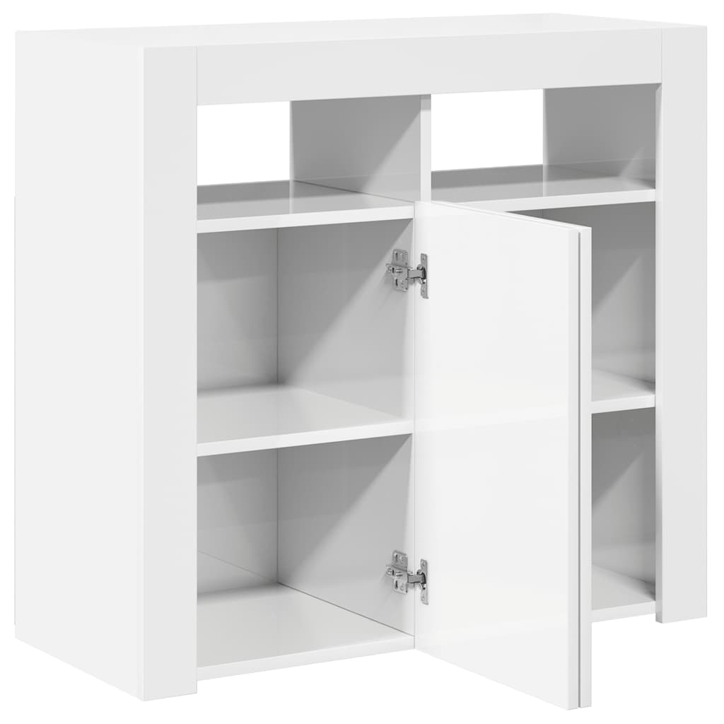 Skänk Högglans Vit LED-belysning 80x35x75 cm