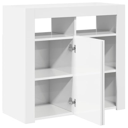 Skänk Högglans Vit LED-belysning 80x35x75 cm