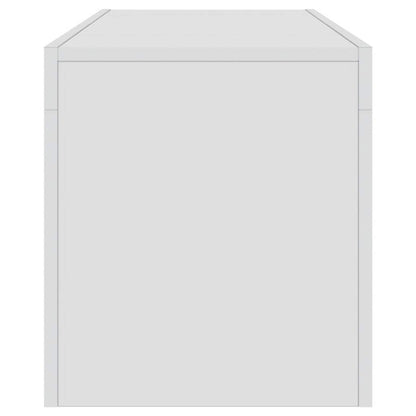 TV-bänk med LED-belysning vit högglans 120x35x40 cm