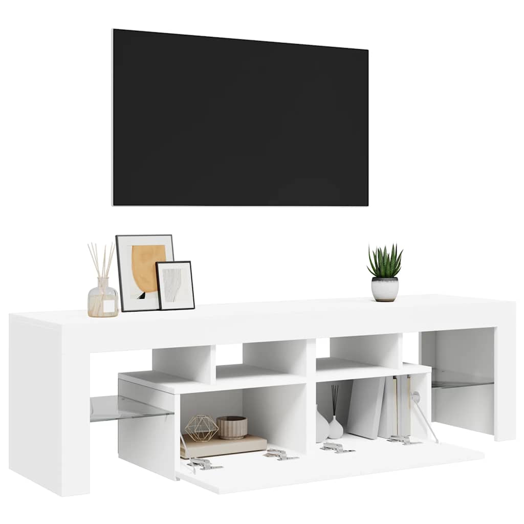 TV-Möbel Vit TV-Bänk LED 140x36,5x40 cm
