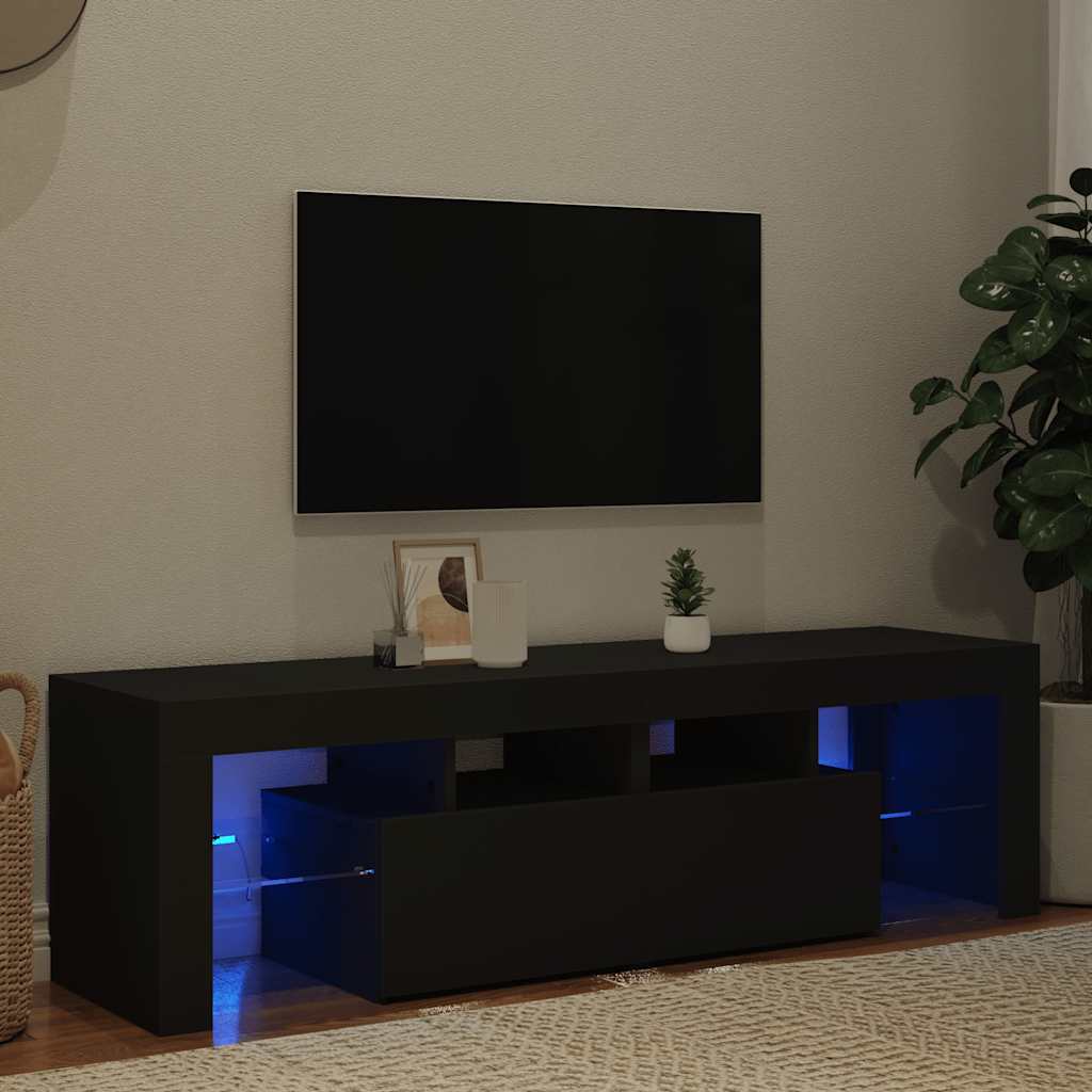 TV-Möbel Svart TV-Bänk LED 140x36,5x40 cm