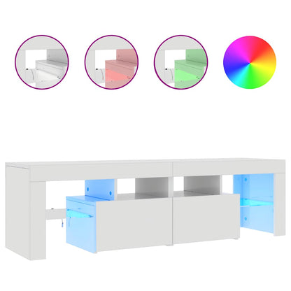 TV-Möbel Högglans Vit TV-Bänk LED 140x36,5x40 cm